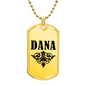 Dana v01a - 18k Gold Finished Luxury Dog Tag Necklace
