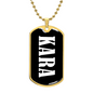 Kara v01w - 18k Gold Finished Luxury Dog Tag Necklace