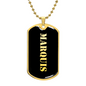 Marquis v2 - 18k Gold Finished Luxury Dog Tag Necklace