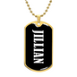 Jillian v03 - 18k Gold Finished Luxury Dog Tag Necklace