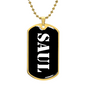 Saul v3 - 18k Gold Finished Luxury Dog Tag Necklace
