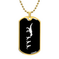Mama Dinosaur With 3 Hatchlings v3 - 18k Gold Finished Luxury Dog Tag Necklace