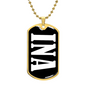 Ina v03 - 18k Gold Finished Luxury Dog Tag Necklace