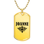 Joanne v01a - 18k Gold Finished Luxury Dog Tag Necklace