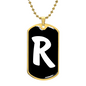 Initial R v3b - 18k Gold Finished Luxury Dog Tag Necklace