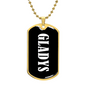 Gladys v01w - 18k Gold Finished Luxury Dog Tag Necklace