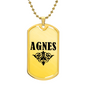 Agnes v01a - 18k Gold Finished Luxury Dog Tag Necklace