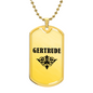 Gertrude v01a - 18k Gold Finished Luxury Dog Tag Necklace