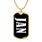 Jan v01w - 18k Gold Finished Luxury Dog Tag Necklace