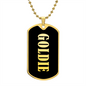 Goldie v02 - 18k Gold Finished Luxury Dog Tag Necklace