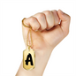 Initial A v1b - 18k Gold Finished Luxury Dog Tag Necklace