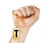 Initial T v1b - 18k Gold Finished Luxury Dog Tag Necklace