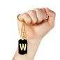 Initial W v2b - 18k Gold Finished Luxury Dog Tag Necklace