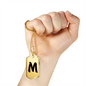 Initial M v1b - 18k Gold Finished Luxury Dog Tag Necklace