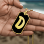 Initial D v2b - 18k Gold Finished Luxury Dog Tag Necklace