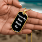 Love My Black Mouth Cur v6 - 18k Gold Finished Luxury Dog Tag Necklace