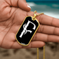 Initial F v001-33 - 18k Gold Finished Luxury Dog Tag Necklace
