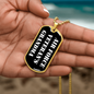 Air Force Veteran's Grandma v3 - 18k Gold Finished Luxury Dog Tag Necklace