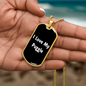 Love My Puggle v6 - 18k Gold Finished Luxury Dog Tag Necklace