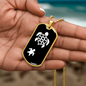 Mama Turtle With 1 Hatchling v3 - 18k Gold Finished Luxury Dog Tag Necklace
