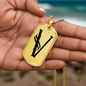 Initial V v001-31 - 18k Gold Finished Luxury Dog Tag Necklace
