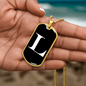 Initial L v3a - 18k Gold Finished Luxury Dog Tag Necklace