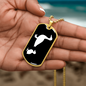 Mama Duck With 1 Duckling v3 - 18k Gold Finished Luxury Dog Tag Necklace