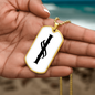 Initial I v001-34 - 18k Gold Finished Luxury Dog Tag Necklace