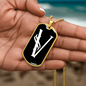 Initial V v001-33 - 18k Gold Finished Luxury Dog Tag Necklace