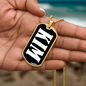 Kim v01w - 18k Gold Finished Luxury Dog Tag Necklace