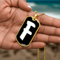 Initial F v3b - 18k Gold Finished Luxury Dog Tag Necklace