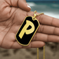 Initial P v2b - 18k Gold Finished Luxury Dog Tag Necklace