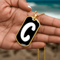 Initial C v3b - 18k Gold Finished Luxury Dog Tag Necklace