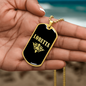 Loretta v02a - 18k Gold Finished Luxury Dog Tag Necklace
