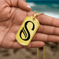 Initial S v001-31 - 18k Gold Finished Luxury Dog Tag Necklace