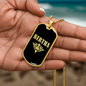Bertha v02a - 18k Gold Finished Luxury Dog Tag Necklace