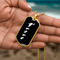 Mama Duck With 4 Ducklings v3 - 18k Gold Finished Luxury Dog Tag Necklace