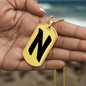 Initial N v1b - 18k Gold Finished Luxury Dog Tag Necklace