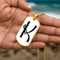 Initial K v001-34 - 18k Gold Finished Luxury Dog Tag Necklace