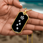 Mama Turtle With 4 Hatchlings v3 - 18k Gold Finished Luxury Dog Tag Necklace