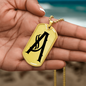 Initial A v001-31 - 18k Gold Finished Luxury Dog Tag Necklace