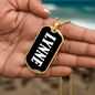 Lynne v01w - 18k Gold Finished Luxury Dog Tag Necklace