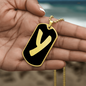 Initial Y v2b - 18k Gold Finished Luxury Dog Tag Necklace