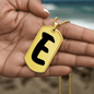 Initial E v1b - 18k Gold Finished Luxury Dog Tag Necklace