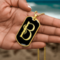 Initial B v001-32 - 18k Gold Finished Luxury Dog Tag Necklace