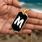 Initial M v3b - 18k Gold Finished Luxury Dog Tag Necklace