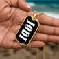 Jodi v01w - 18k Gold Finished Luxury Dog Tag Necklace
