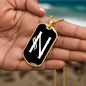 Initial N v001-33 - 18k Gold Finished Luxury Dog Tag Necklace