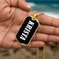 Krista v01w - 18k Gold Finished Luxury Dog Tag Necklace