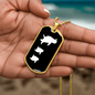 Mama Penguin With 2 Chicks v3 - 18k Gold Finished Luxury Dog Tag Necklace